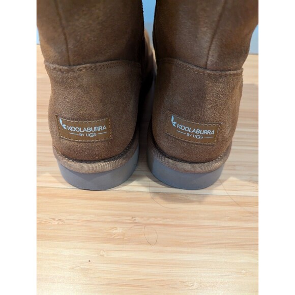 Koolaburra Ugg Aribel Short Shearling Suede Winter Boots Brown Women's 10 - Picture 5 of 13